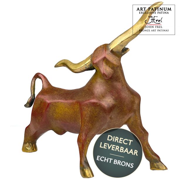 Bronzen stier met polijstaccenten Art Unica 