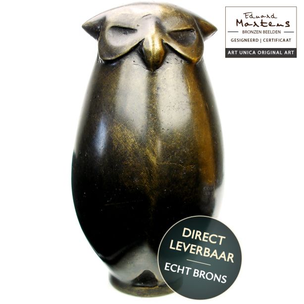 Bronzen beeldje Uil  12 cm Art Unica