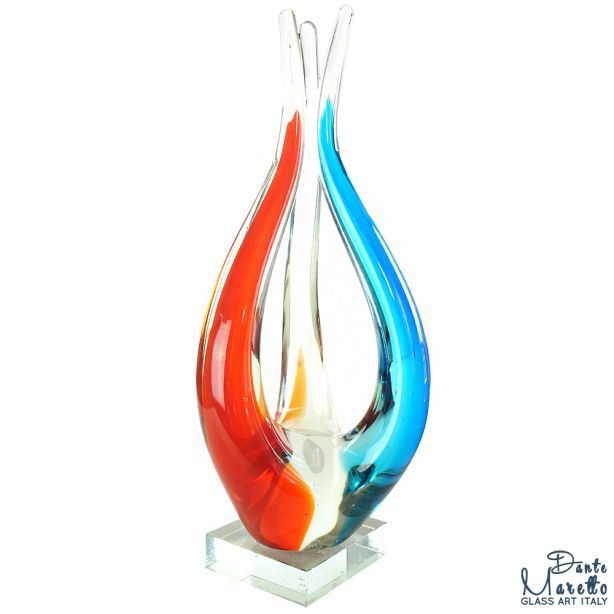 Glassculptuur Familie Drie eenheid 