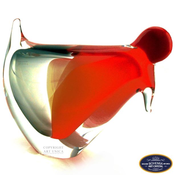 Glaskunst Kip gebogen Art Unica