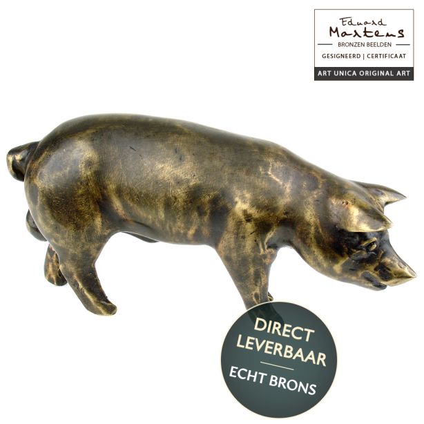 Bronzen beeldje Varken Art Unica