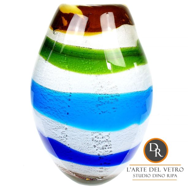 Messina Vaas glaskunst blauw