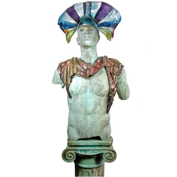 Hemera glas met keramiek sculptuur