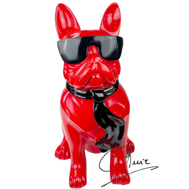 Pop Art Beeld Bulldog Soul Man Red 28cm