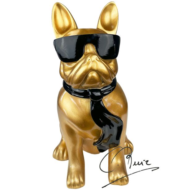 Pop Art Beeld Bulldog Soul Man Gold 28cm