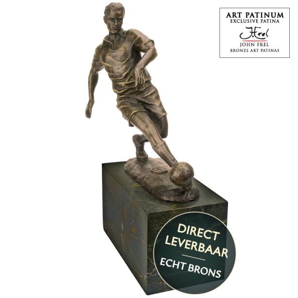 Voetballer bronzen beeld bruin Art Unica bronzen beelden collectie