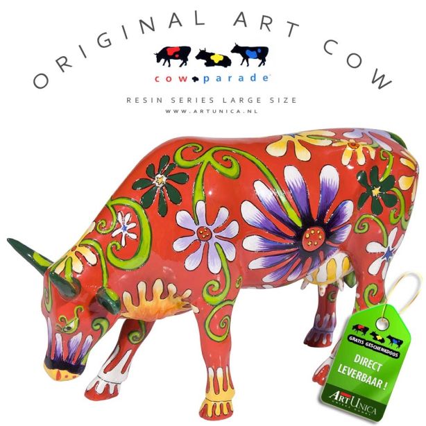 Flower Lover Cow Koebeeld beschilderd