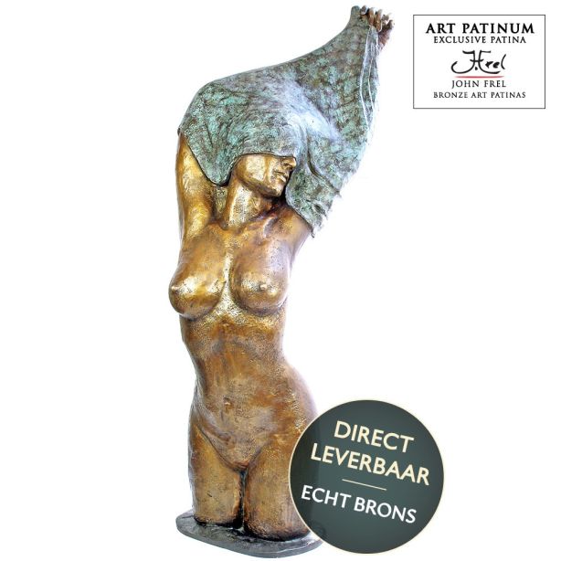 Bronzen beeld Tentation verleidelijke vrouw Art Unica brons