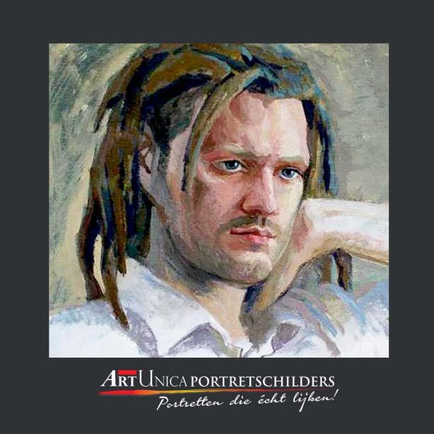 Mannenportret laten schilderen Art Unica Portretschilders