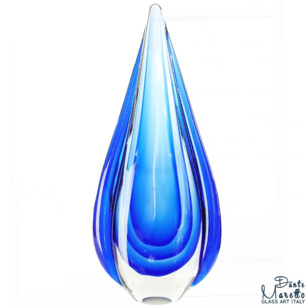 Glassculptuur Vlam Indigo 26cm Unica