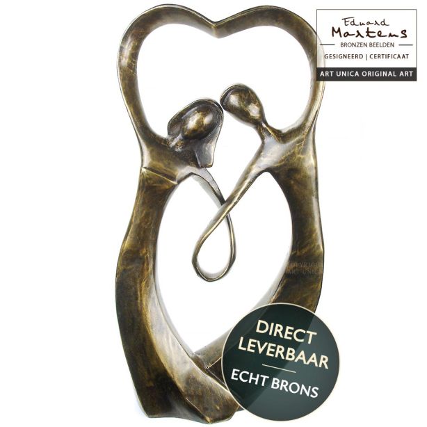 Bronzen beeldje Samenzijn 17cm Eduard Martens
