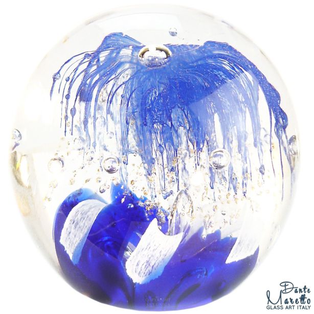 Glasobject rond blauw titel Mare
