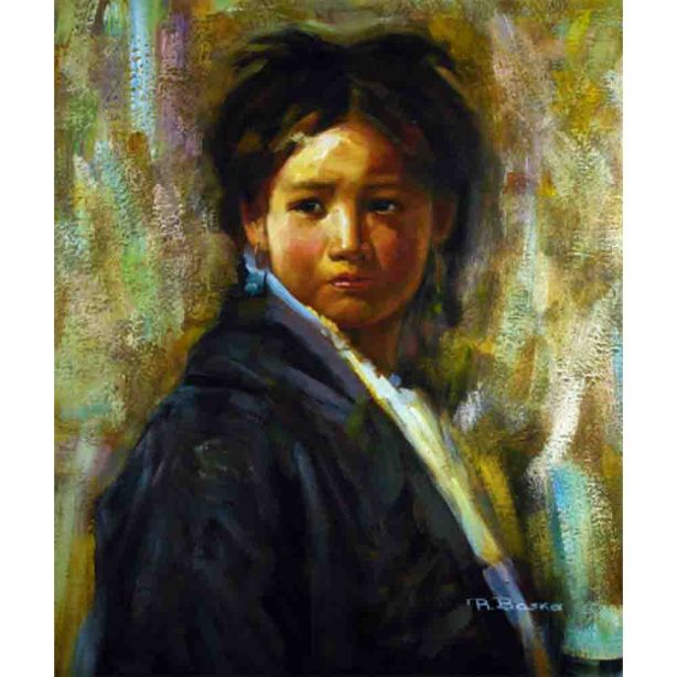 Schilderij Young Tibetan Girl, Galerie en Kunstwinkel Art Unica