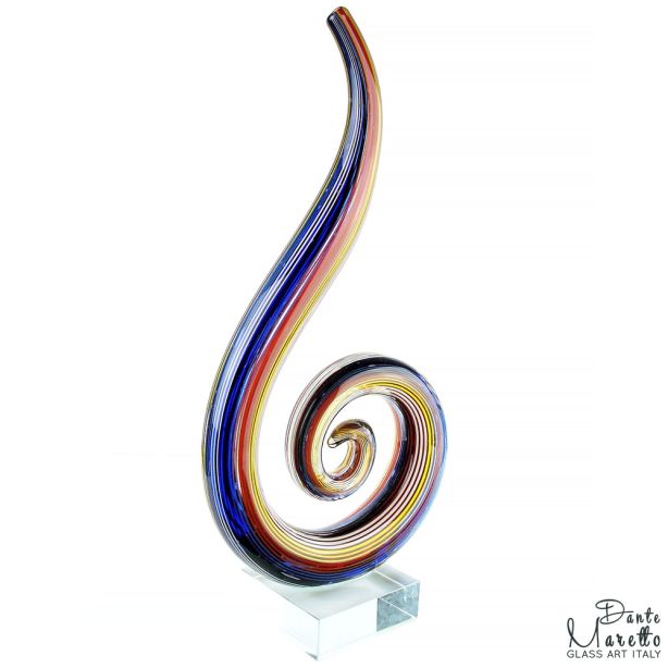 Freedom 27cm glassculptuur blauw