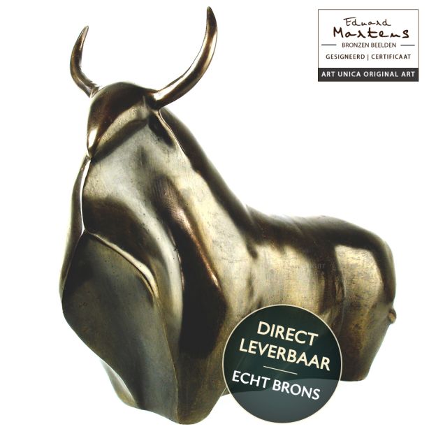 Bronzen beeld Stier titel Kracht van Eduard Martens Art Unica