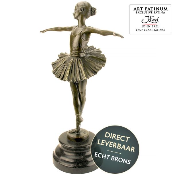 Ballerina bronzen beeld danseres met gestrekte armen
