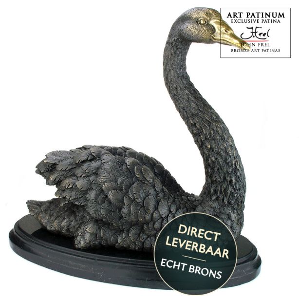 Bronzen beeld zwarte Zwaan titel Elegance