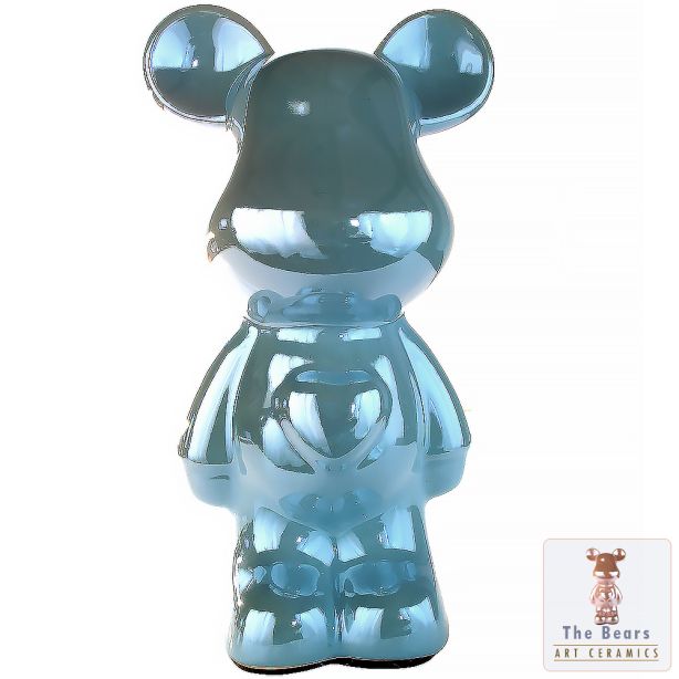The Bear beeldje Beer Jeff Koons Blue keramiek 19cm