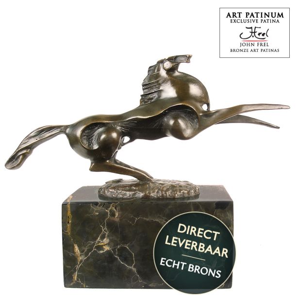 Bronzen beeld op Paard Unica Art brons collectie