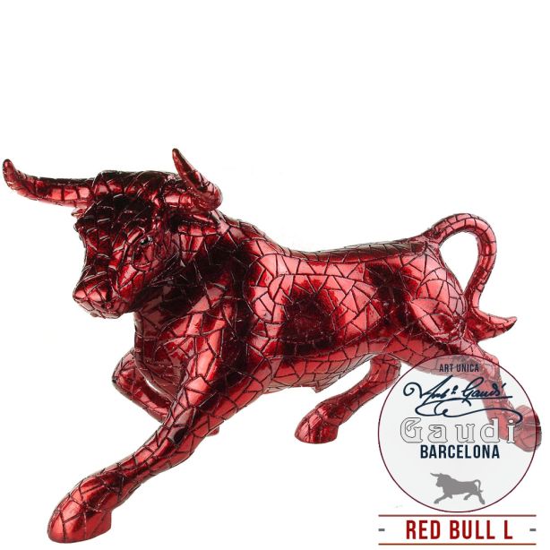 Barcino Stier Gaudi mozaiek rood 33cm