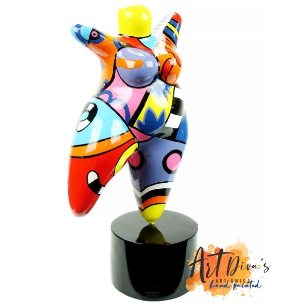 Bernadette Dikke Dame Beeldje Art Diva handbeschilderd Large