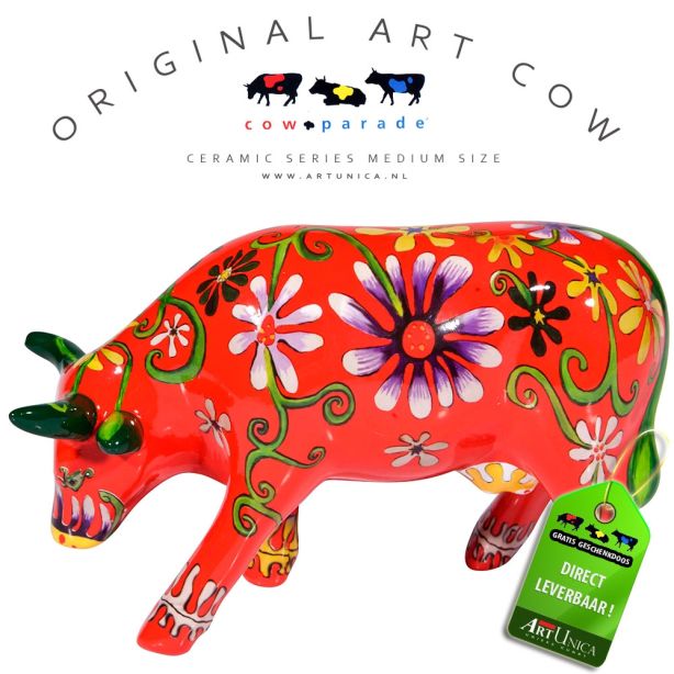 Flower Lover koebeeldje keramiek Cow Parade
