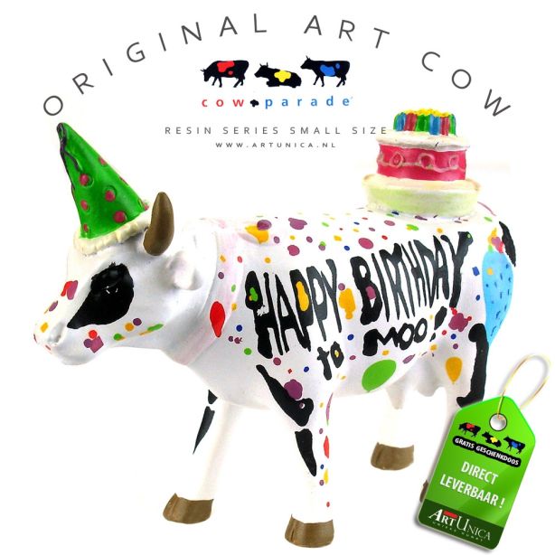 Koe beeldje Happy Birthday to Moo