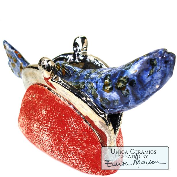 Money doesn't Matter beeld keramiek vis in beurs Edith Madou Art Unica
