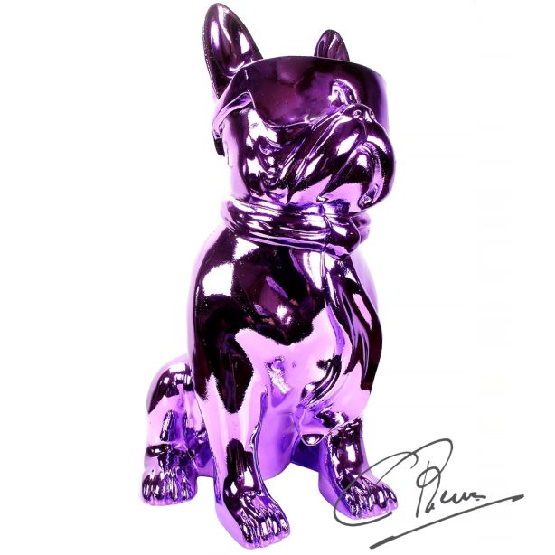 Soul Man Pop Art Beeld Franse Bulldog Metallic Purple 38cm