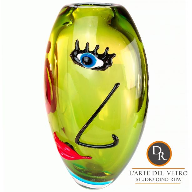 Unica Vaas glaskunst Faccia Aida Dino Ripa 