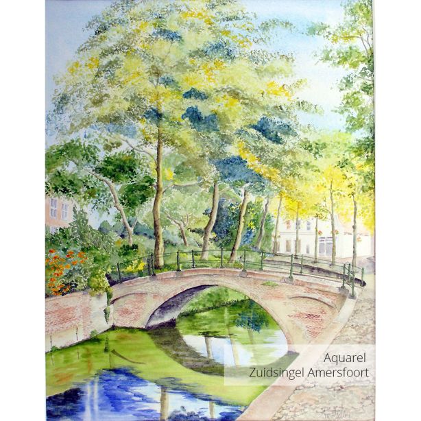 Schilderij Amersfoort Zuidsingel Aquarel Art Unica Galerie Bereikbare Kunst Amersfoort