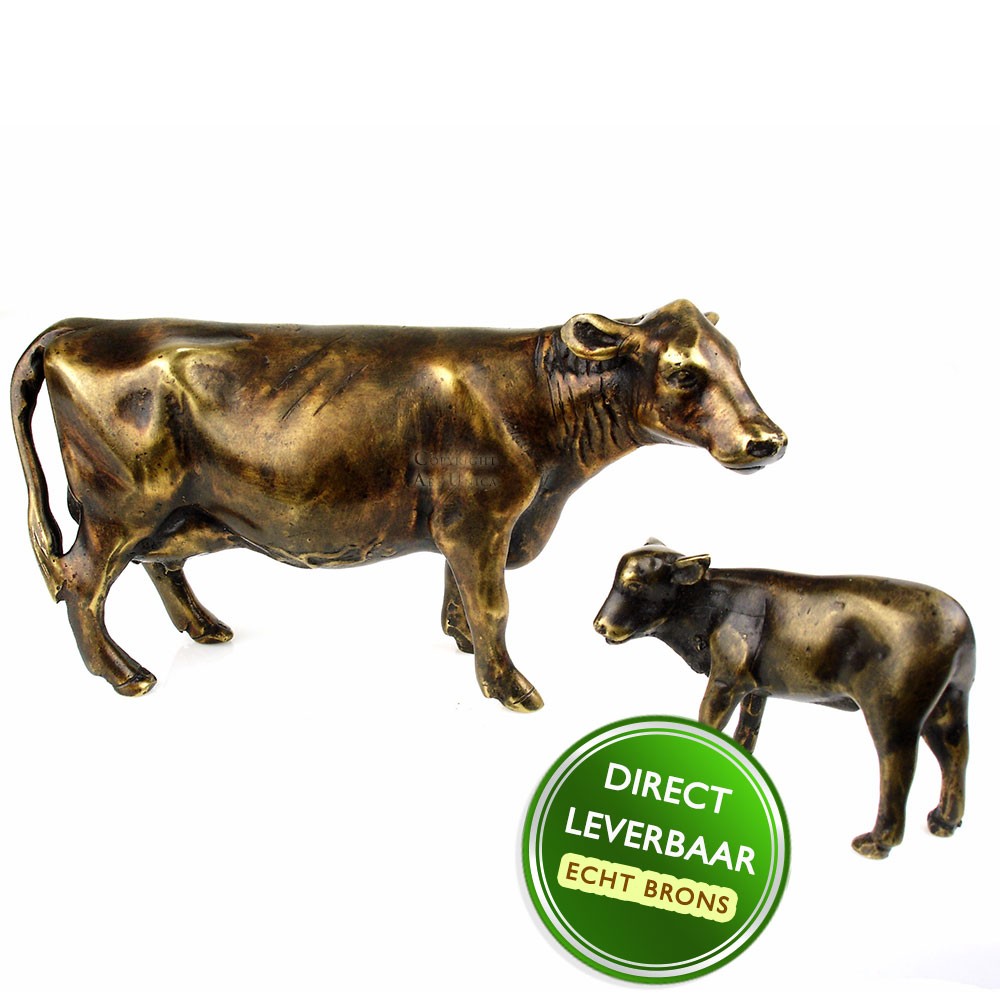 beeld koe met kalf Art Unica brons Amersfoort