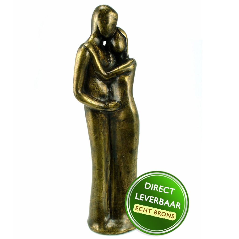 Bronzen beeldje Samen Sterk betaalbare beeldjes