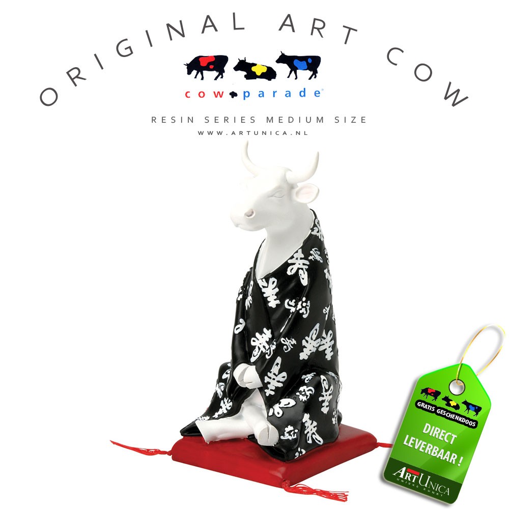 Meditating Cow Koebeeldje beschilderd