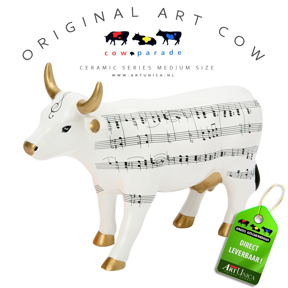 Art Cow Koeienbeeldje keramiek Muu-sik Unica