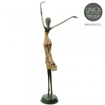  Bronzen Ballerina oker patina 66cm