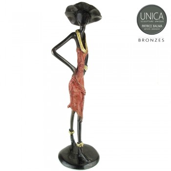 Afrikaanse vrouw bronzen beeld Colette