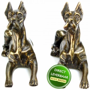 Bronzen beeldjes Dog voor