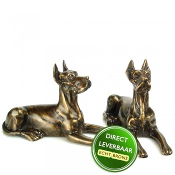 Bronzen beeldjes Dog voor