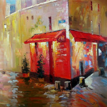 Impressionisme John Frel Corner Store Montmartre Art Unica