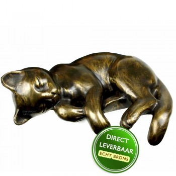 Bronzen beeld Poes slapend Art Unica