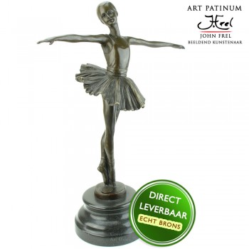 Bronzen ballerina beeld