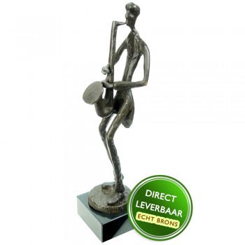 Saxofonist bronzen beeldje Unica