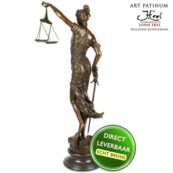 Vrouwe Justitia bronzen beeld 100cm 