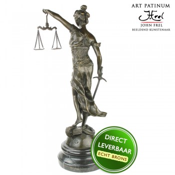 Vrouwe Justitia beeld brons Art Unica