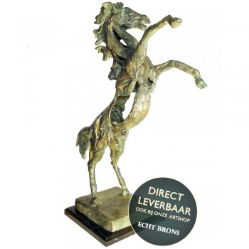 Bronzen beeld steigerend Paard titel Energy Unica