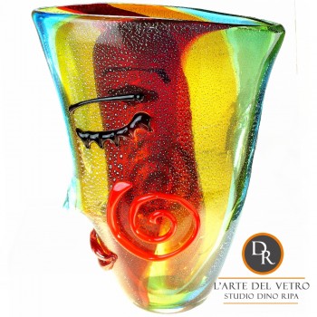 Faccia Arte glaskunst vaas glasobject Dino Ripa