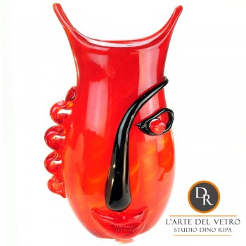 Faccia Curioso Italiaanse glaskunst vaas en object Art Unica