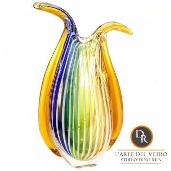 Unica Italiaanse glaskunst vaas Foligno Dino Ripa