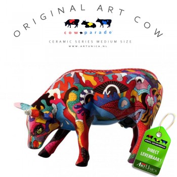 Cow Parade Koebeeldje Picasso keramiek Art Unica